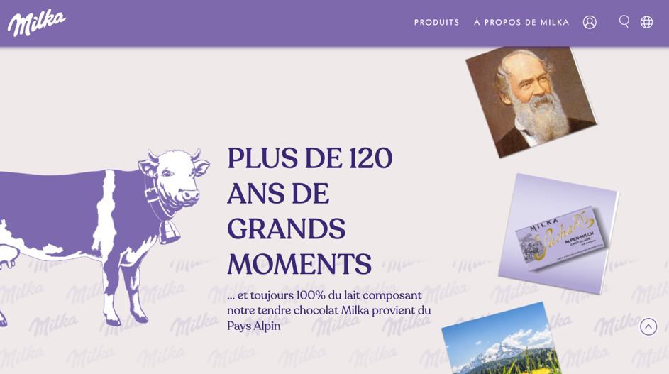 Page d'accueil du site Milka